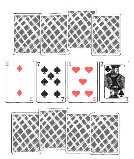 Kasino-korttipelin aloitustilanne